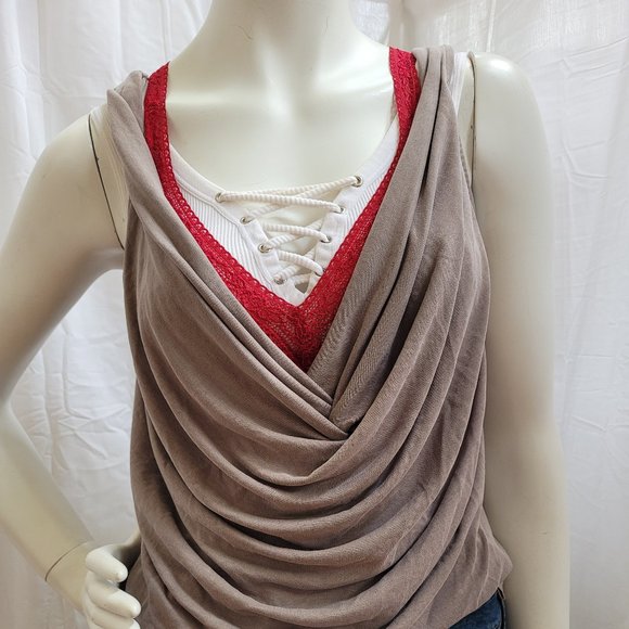 Red by BKE Gray Ruched Tank Top XS - Picture 6 of 7